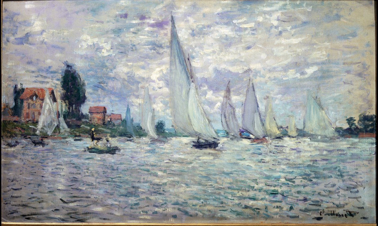 A csónakok. Regates egy Argenteuil - olaj, vászon alkotó: Claude Monet