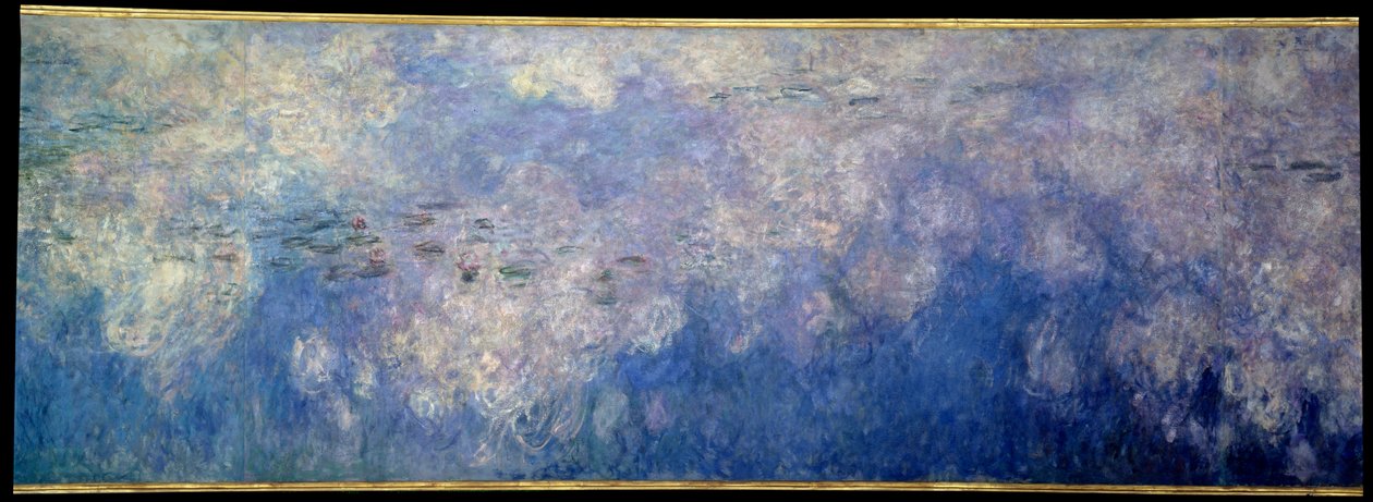 A nymfeák; a felhők. A Givernyben festett triptichon központi része. Claude Monet festménye (1840-1926) alkotó: Claude Monet
