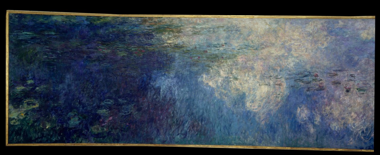 A nymfeák; a felhők. A Givernyben festett triptichon bal oldali része. Claude Monet festménye (1840-1926) alkotó: Claude Monet