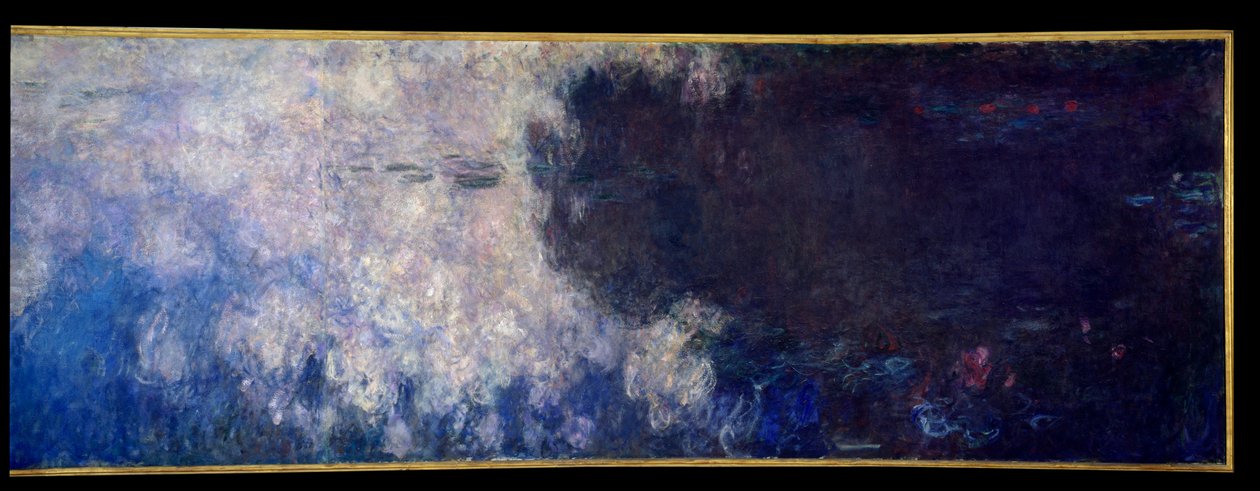 A nymfeák; a felhők. A Givernyben festett triptichon jobb oldali része. Claude Monet festménye (1840-1926) alkotó: Claude Monet