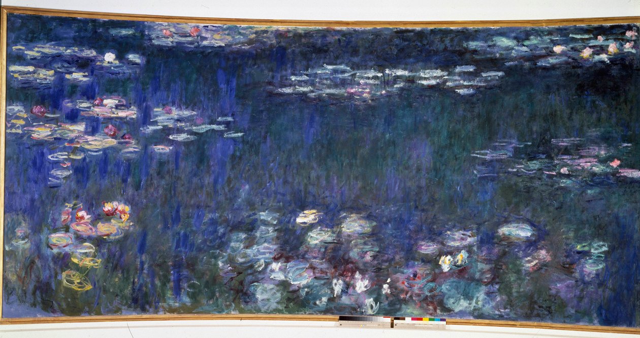 A tavirózsa, zöld tükröződések. Diptichon bal rész alkotó: Claude Monet