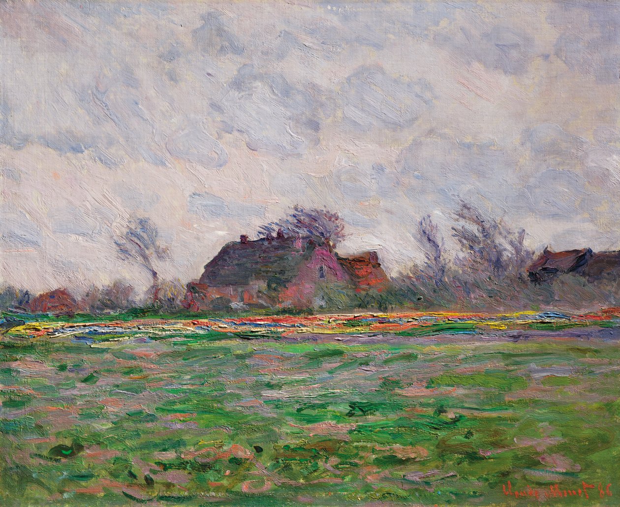 Tulipánmezők Leiden közelében alkotó: Claude Monet