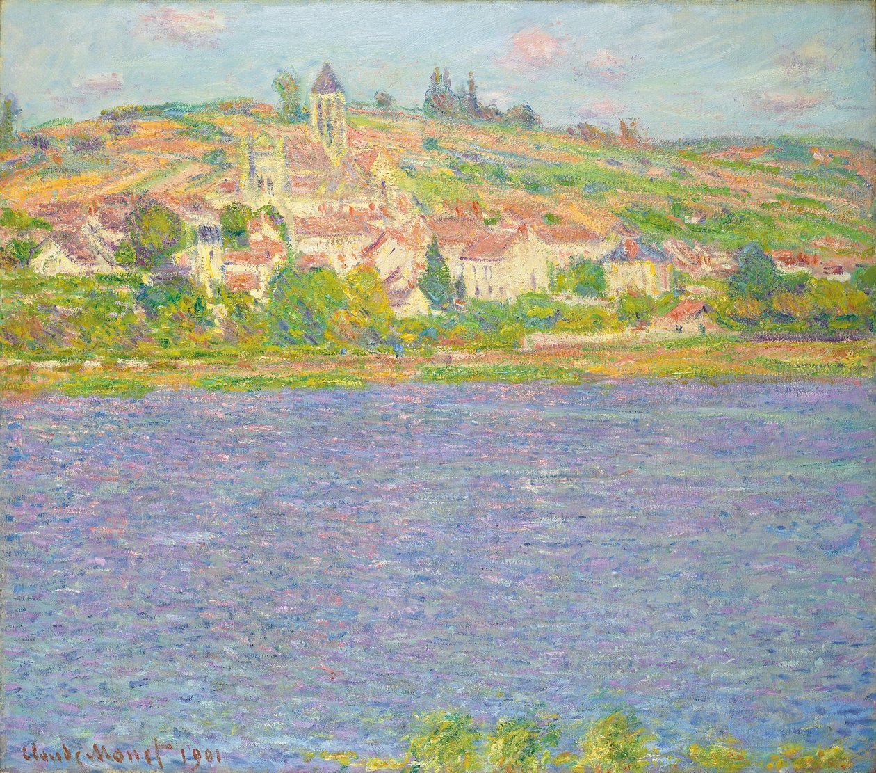 Vetheuil a Napban; Vetheuil, effet de Soleil, 1901 alkotó: Claude Monet