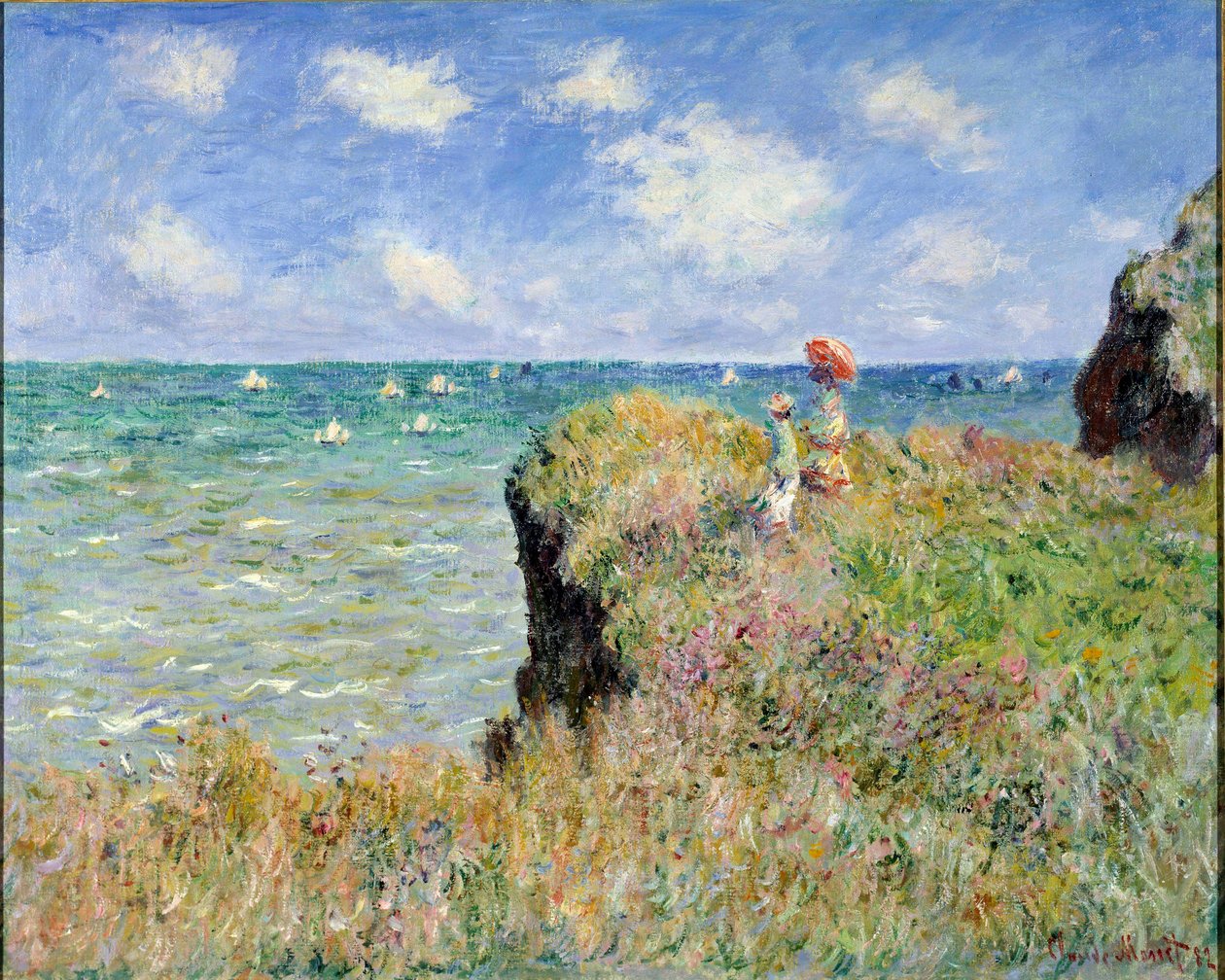 Sétáljon a szikla szélén, Pourville alkotó: Claude Monet