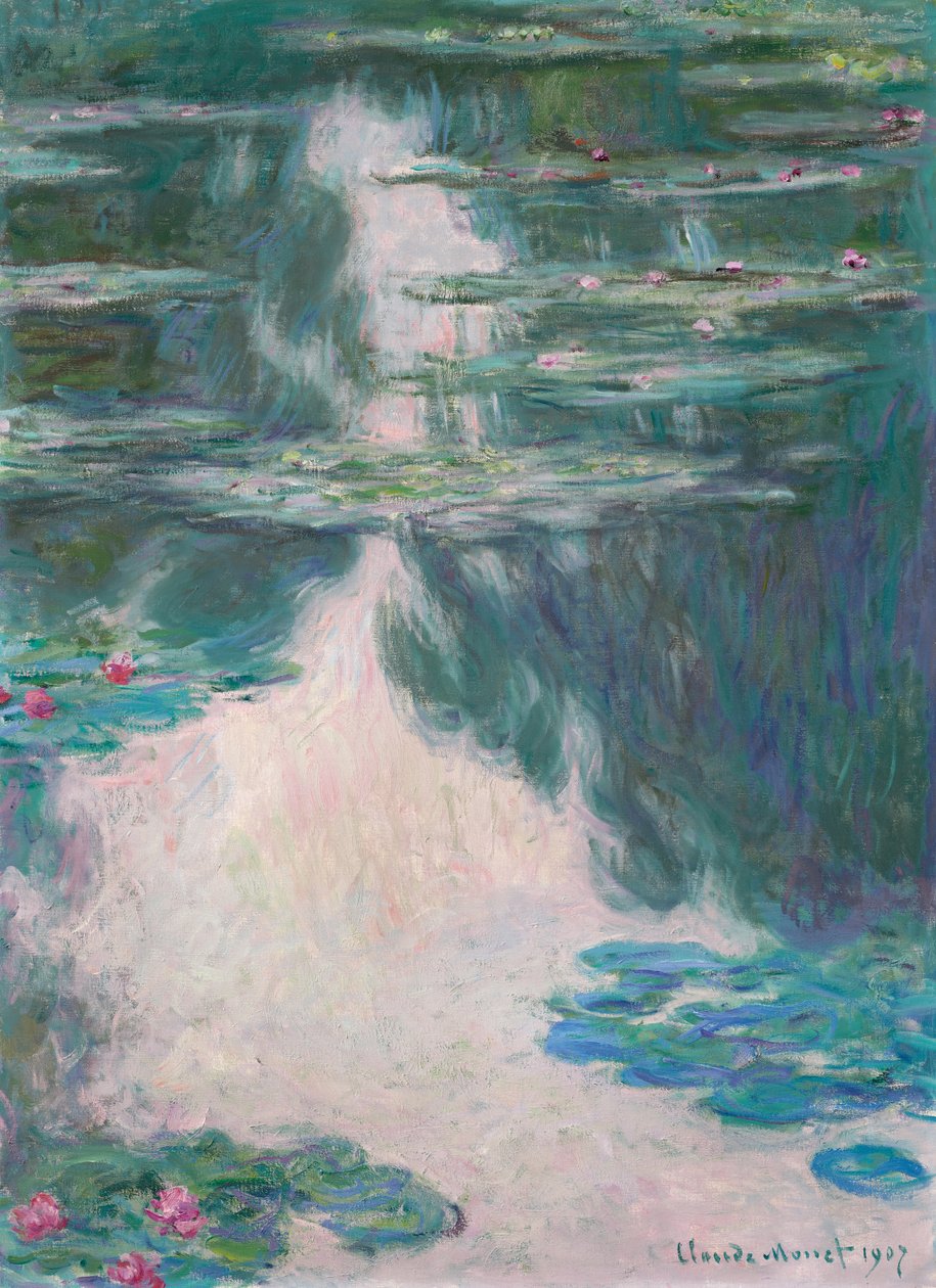 Vízi liliomok, szürke időjárás alkotó: Claude Monet