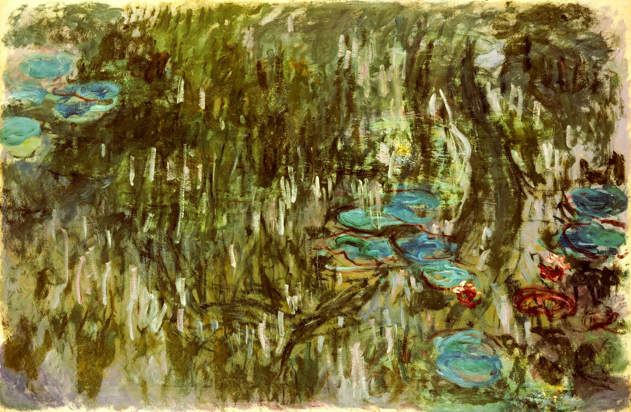 Tavirózsa, tükrözött fűz, 1920 körül alkotó: Claude Monet