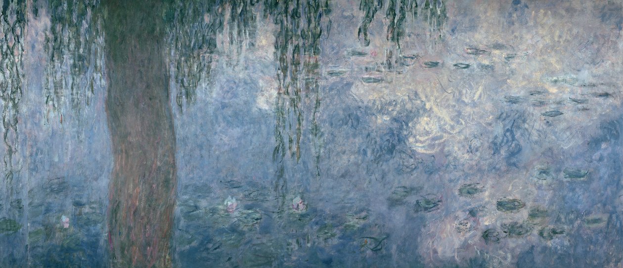 Tavirózsa: Reggel síró fűzfákkal, 1914-18 (jobb oldali rész) alkotó: Claude Monet
