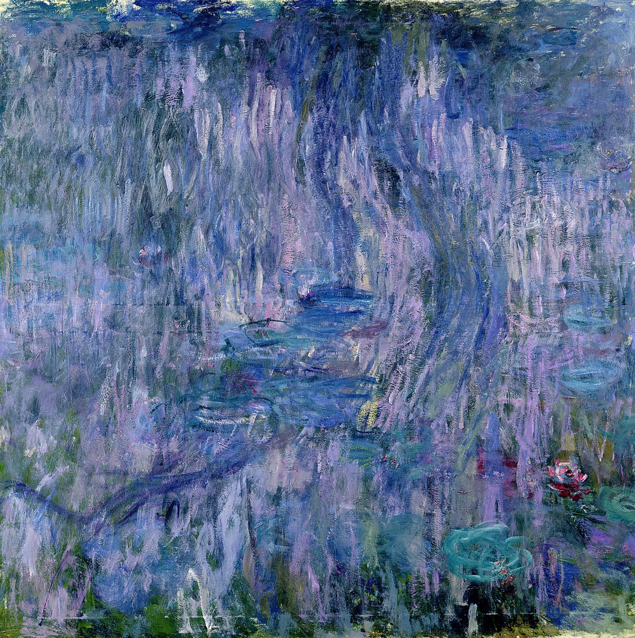 Tavirózsa és egy fűzfa tükörképe, 1916-1919 (lásd a 414405. számú részletet) alkotó: Claude Monet