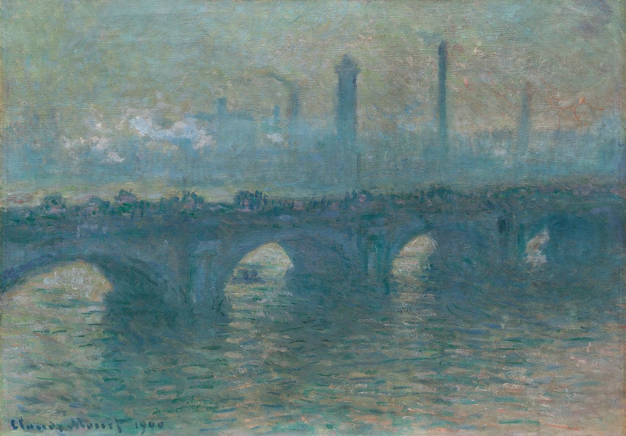 Waterloo híd, szürke időjárás alkotó: Claude Monet