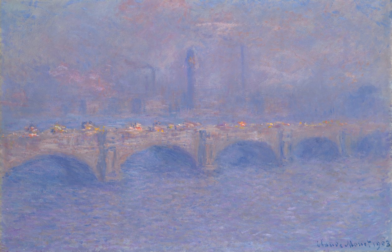 Waterloo híd, Napfényhatás, 1903. alkotó: Claude Monet