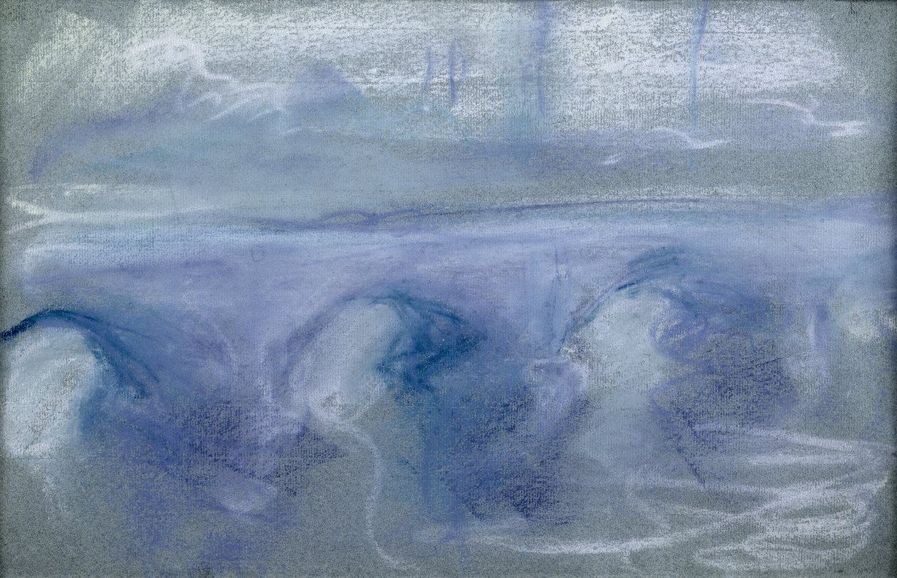 Waterloo híd, 1900 körül (pasztell, papír) alkotó: Claude Monet