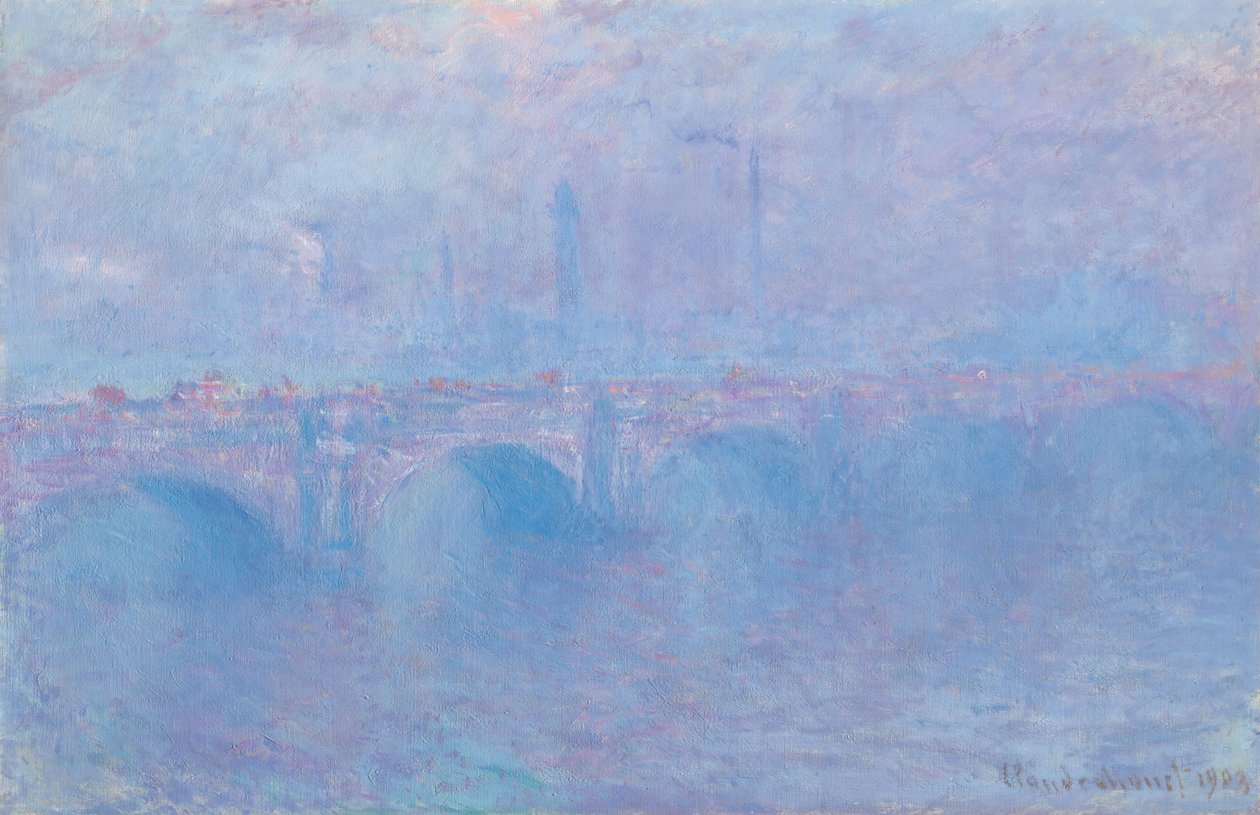 Waterloo híd, effet de brouillard alkotó: Claude Monet
