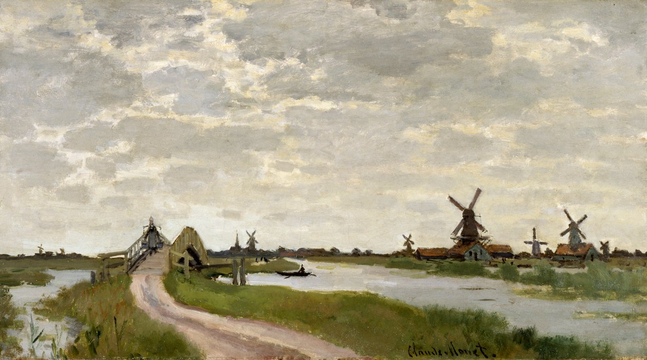 Szélmalmok Zaandam közelében alkotó: Claude Monet