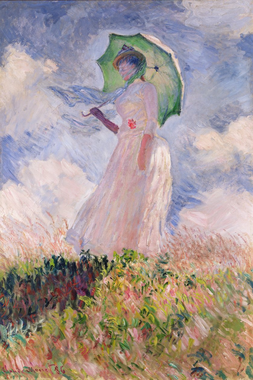 Balra fordult napernyős nő, 1886 alkotó: Claude Monet
