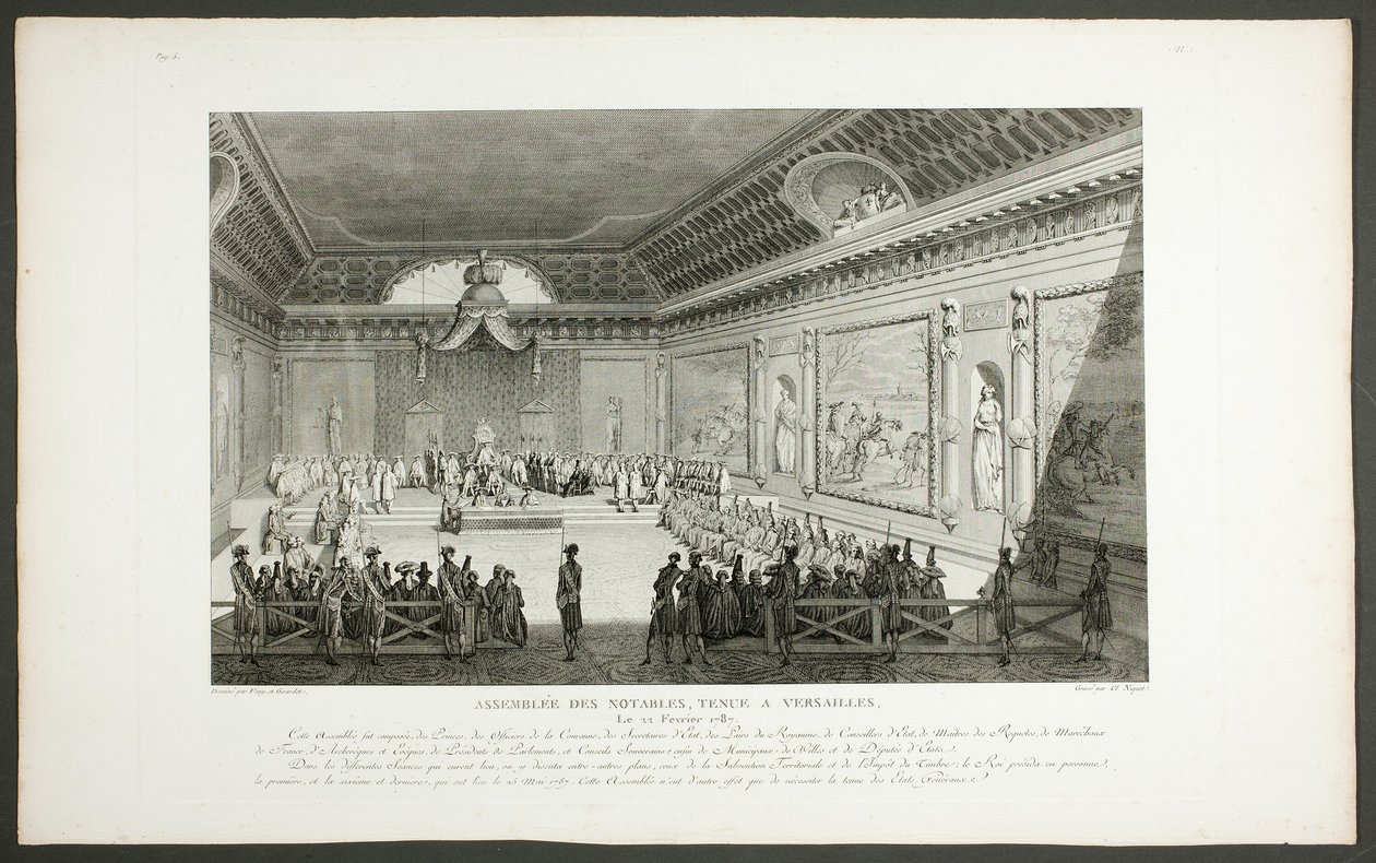 Neves személyek Versailles-ban tartott gyűlése, a Tableaux historiques de la Révolution française sorozatból alkotó: Claude Niquet