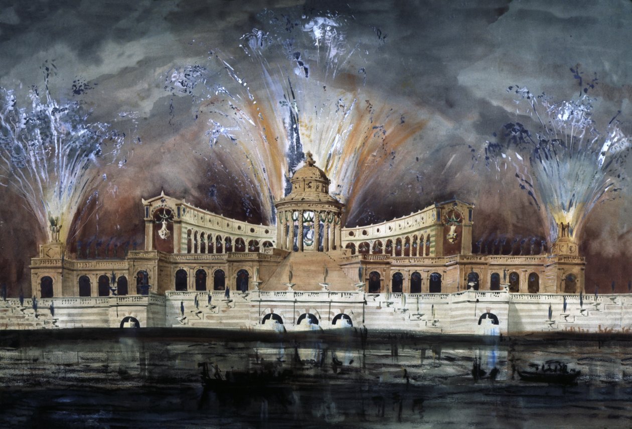Tűzijáték, 1800-1850 körül (rajz) alkotó: Claude Ruggieri