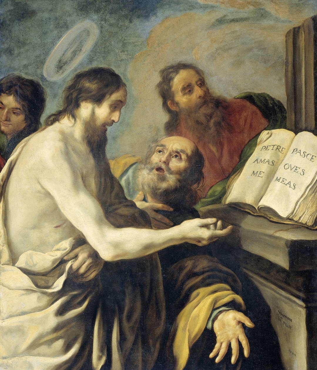 Krisztus utasítja Pétert, hogy legeltesse a juhaimat alkotó: Claude Vignon