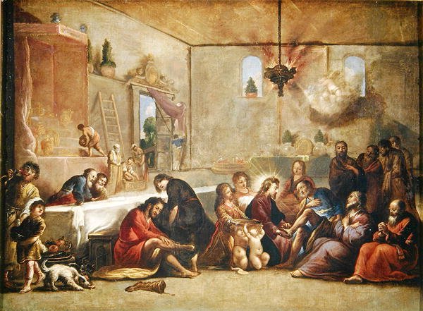 Krisztus a tanítványok lábát mosva, 1653 alkotó: Claude Vignon