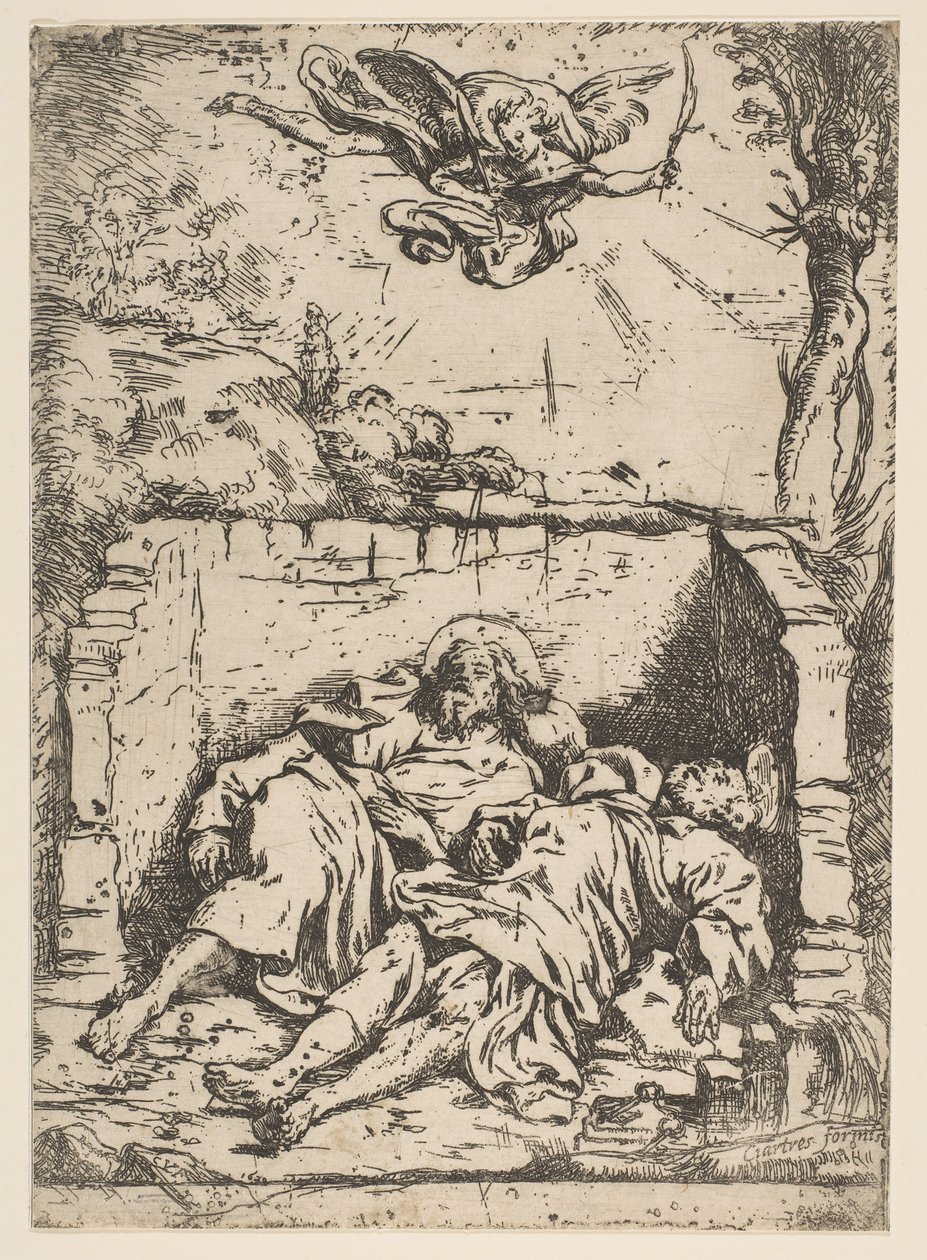 Szent Péter és Szent Pál halála Szent Péter és Szent Pál a sírban, 17. század. alkotó: Claude Vignon