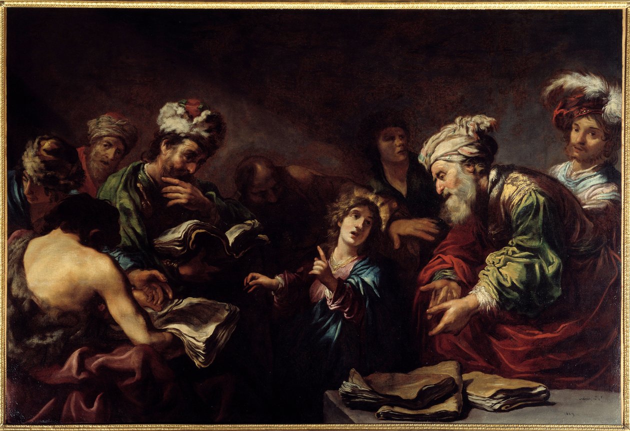Jézus az orvosok között. Claude Vignon (1593-1670) festménye alkotó: Claude Vignon