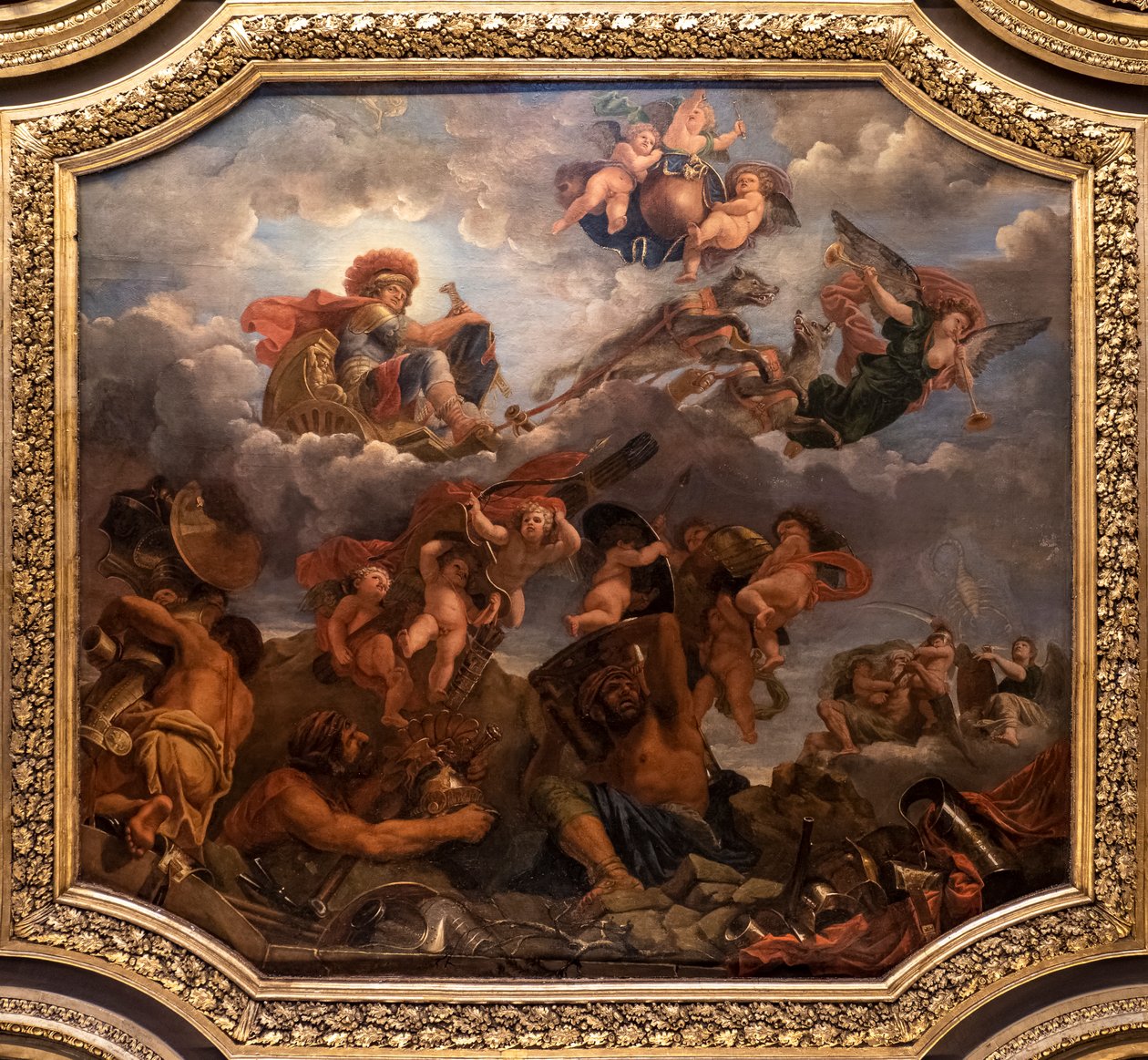Mars a Farkasok által húzott szekerén alkotó: Claude the Younger Audran