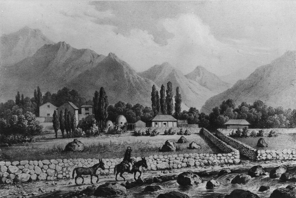 Guanta (Valle de Coquimbo), a "Historia de Chile"-ből, 1854 alkotó: Claudio Gay
