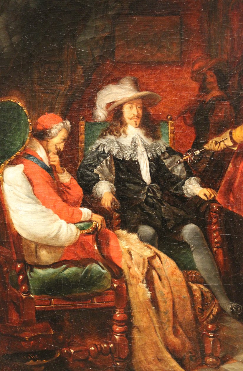 Cinq-Mars visszaadja kardját XIII. Lajosnak alkotó: Claudius Jacquand