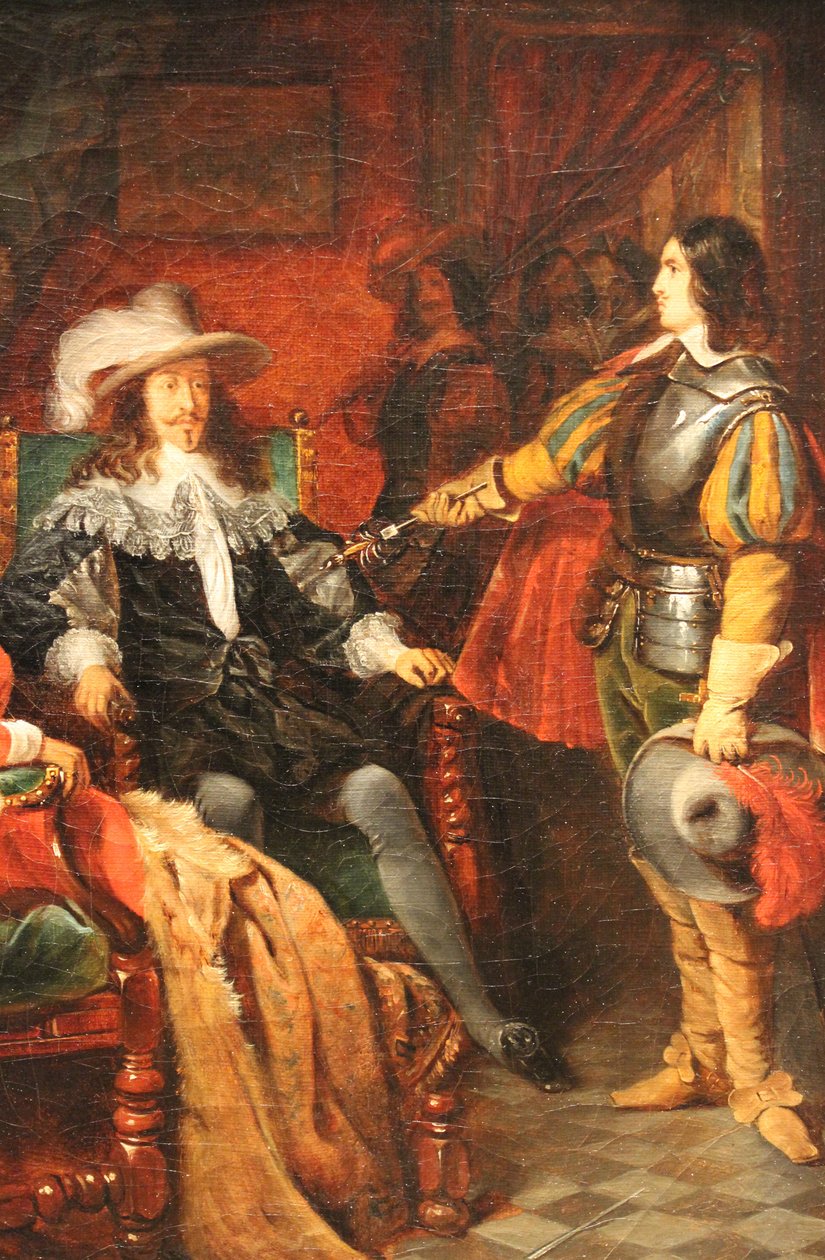 Cinq-Mars visszaadja kardját XIII. Lajosnak alkotó: Claudius Jacquand