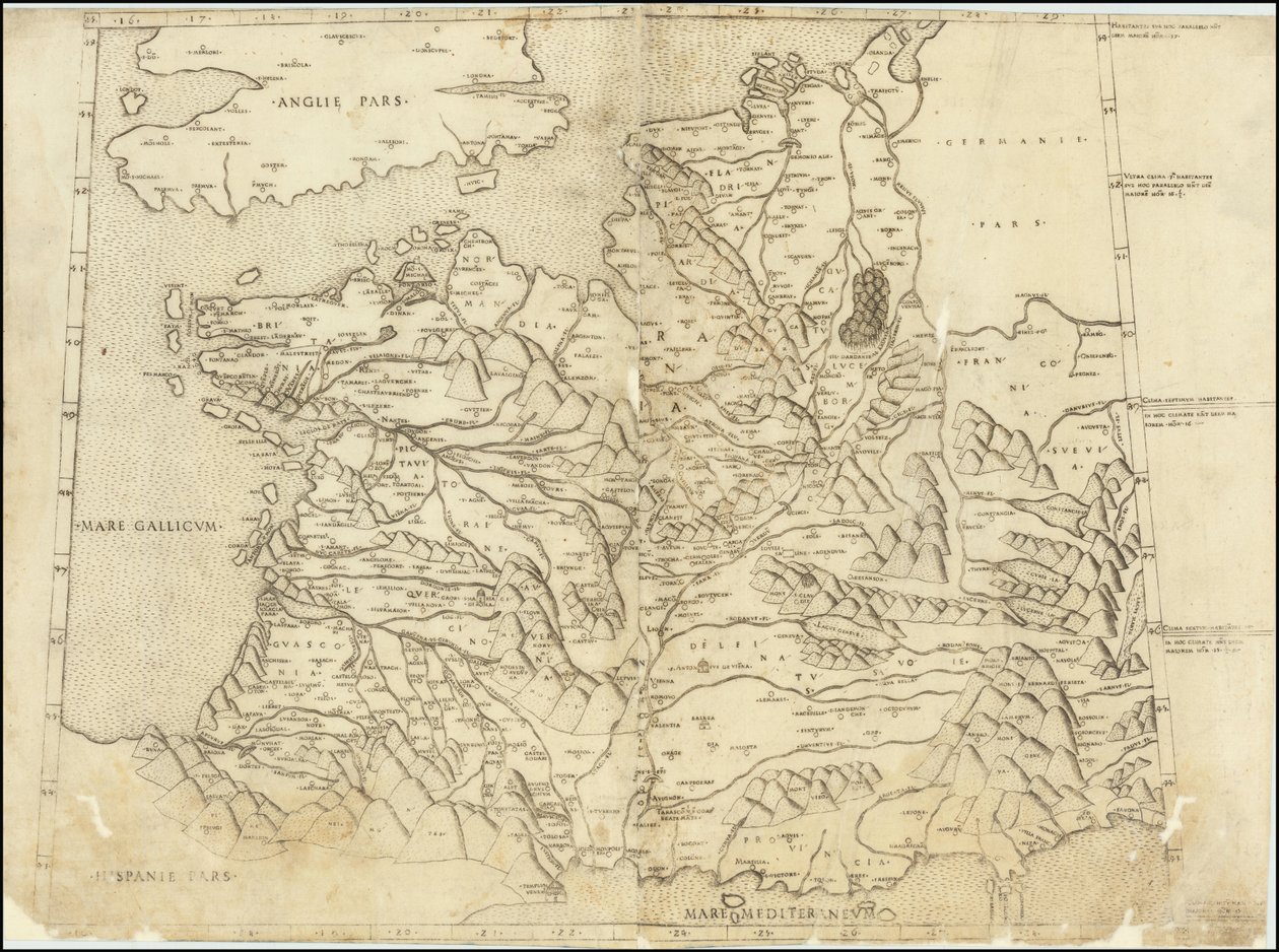 1507 Franciaország ptolemaioszi térképe alkotó: Claudius Ptolemy