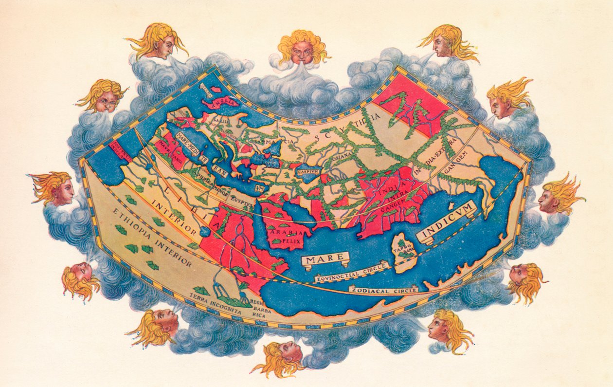 Ptolemaiosz világtérképe, cA.D 150. 1912 alkotó: Claudius Ptolemy