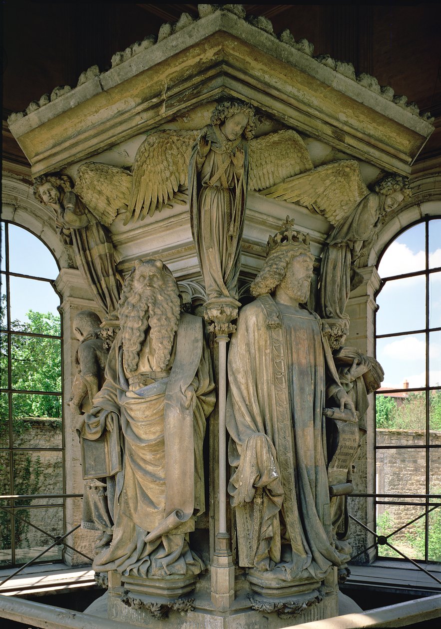 Mózes kútja, Dávid és Mózes, 1395-1404 alkotó: Claus and Malouel, Jean Sluter