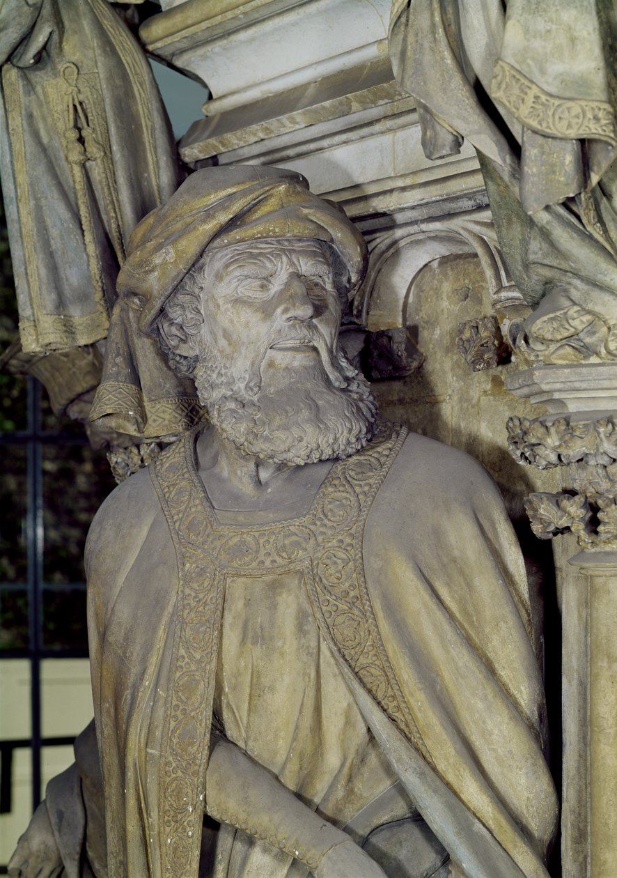 Mózes kútja, Dániel részlete a hatszögletű talapzatról, 1395-1404 kő alkotó: Claus and Malouel, Jean Sluter