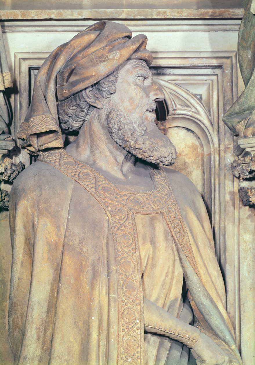 Mózes kútja, Dániel részlete a hatszögletű talapzatról, 1395-1404 kő alkotó: Claus and Malouel, Jean Sluter