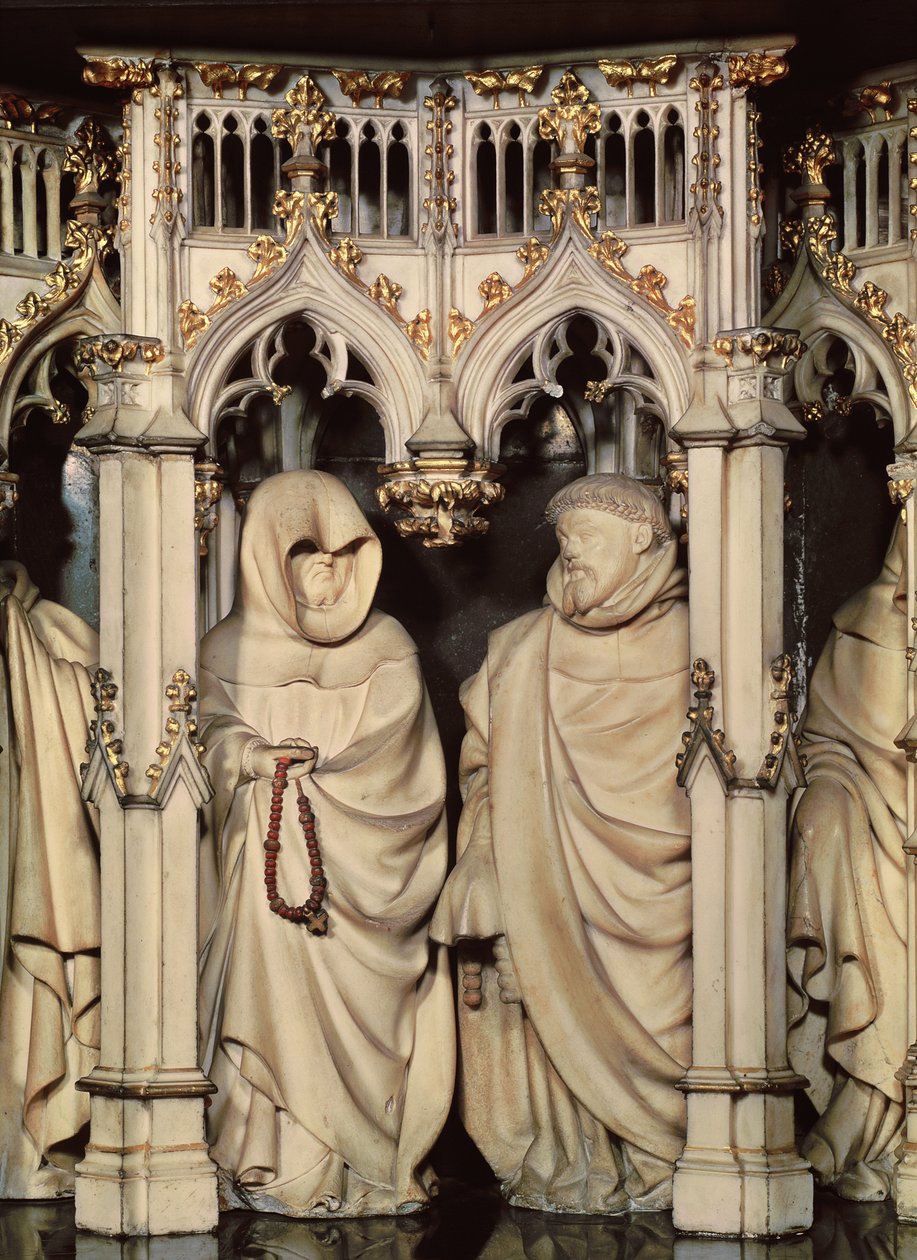 Merész Fülöp (1342-1404) sírja két gyászoló részlete, a champmoli Chartreuse templomból alkotó: Claus and Marville Jean de (d.1389) Sluter