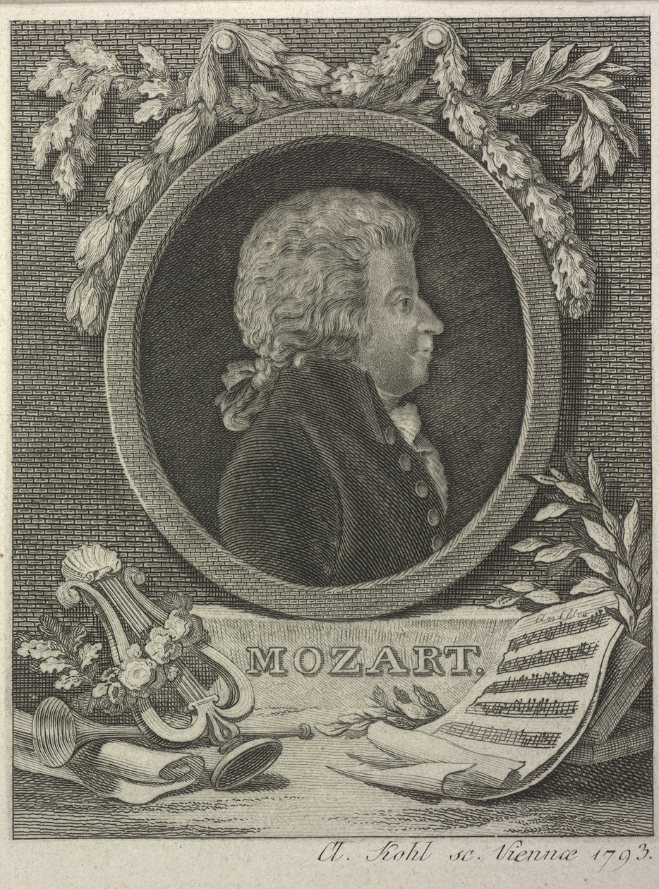 Wolfgang Amadeus Mozart, 1793 alkotó: Clemens Kohl