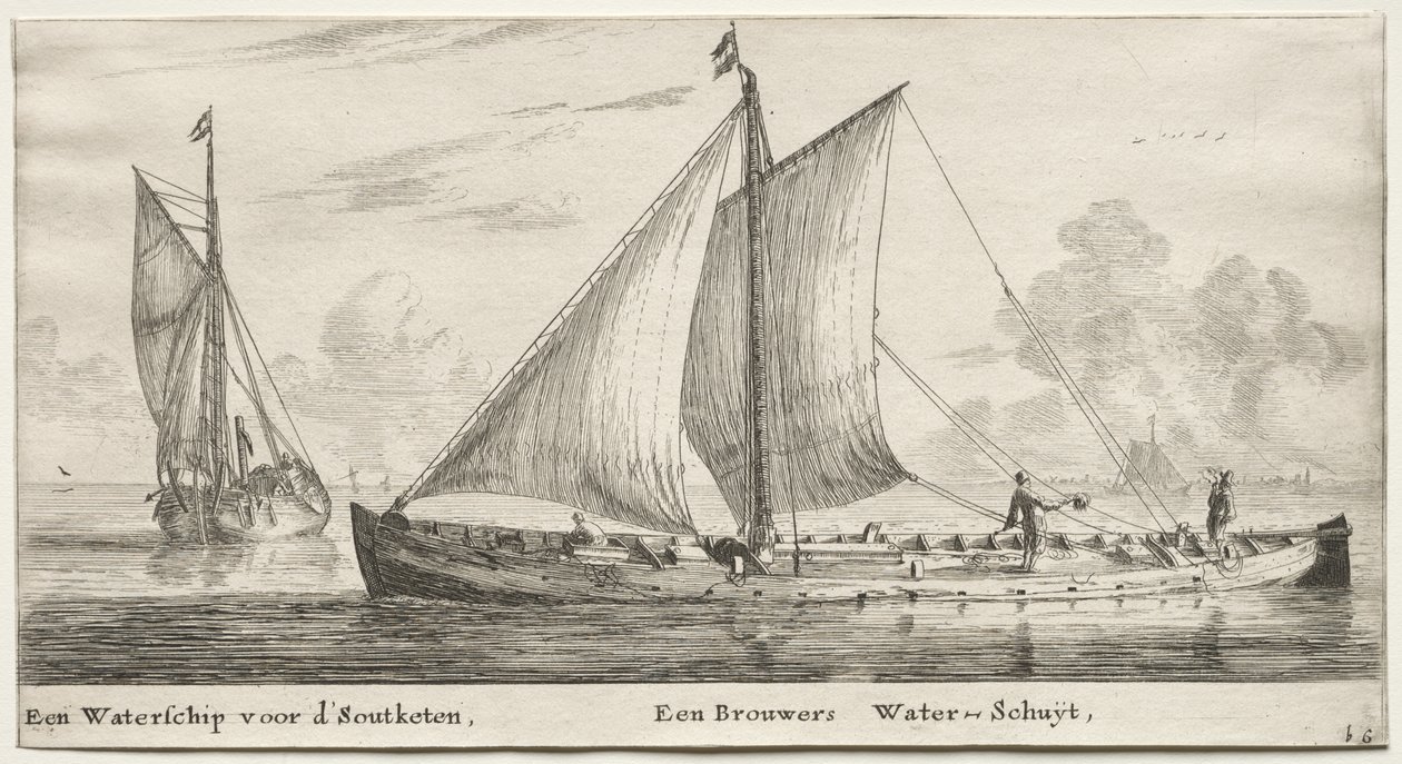 Különféle hajók és Amszterdam kilátásai (Verscheÿde Schepen en Gesichten van Amstelredam), II. rész: A Soutketen felé tartó vízihajó. Egy Brewer