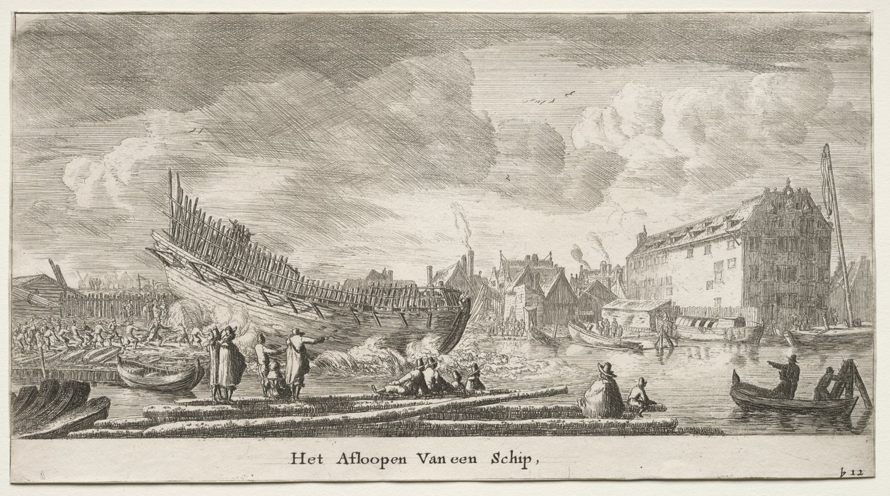 Különféle hajók és Amszterdam kilátásai (Verscheÿde Schepen en Gesichten van Amstelredam), II. rész: Hajó vízre bocsátása alkotó: Clement de Jonghe