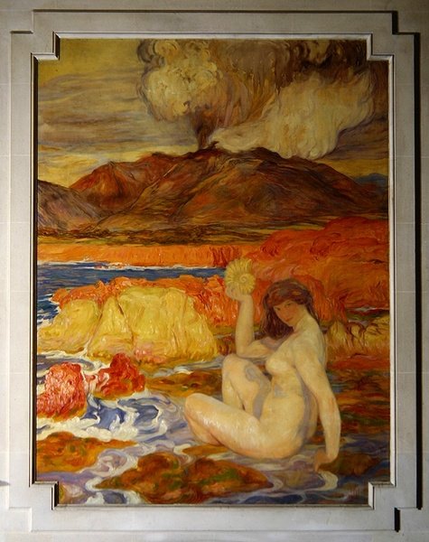 "Geológia", 20. század eleje (freskó) alkotó: Clementine Helene Dufau