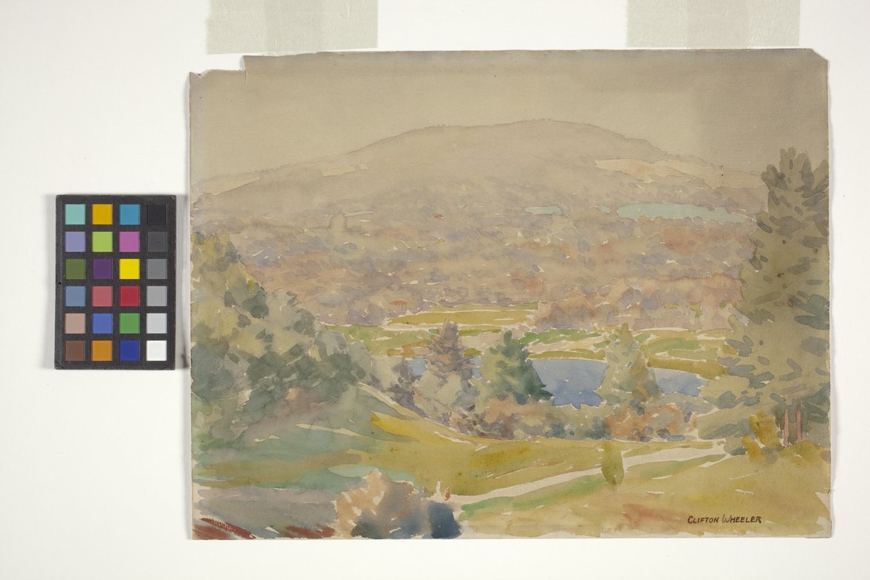 Berkshire Hills (akvarell, ceruza, ceruza, törtfehér papír) alkotó: Clifton Wheeler