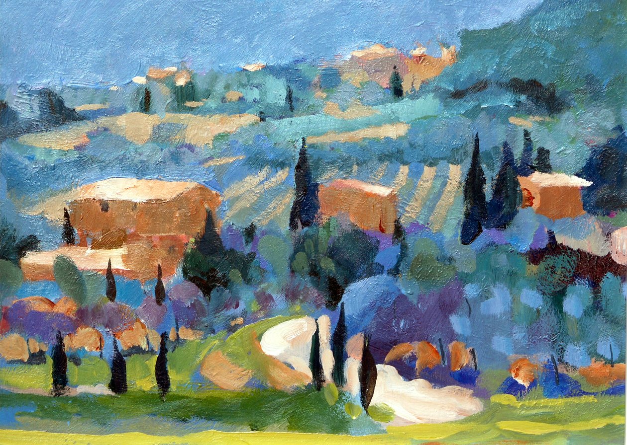 Toszkána, 2007 (akril a fedélzeten) alkotó: Clive Metcalfe