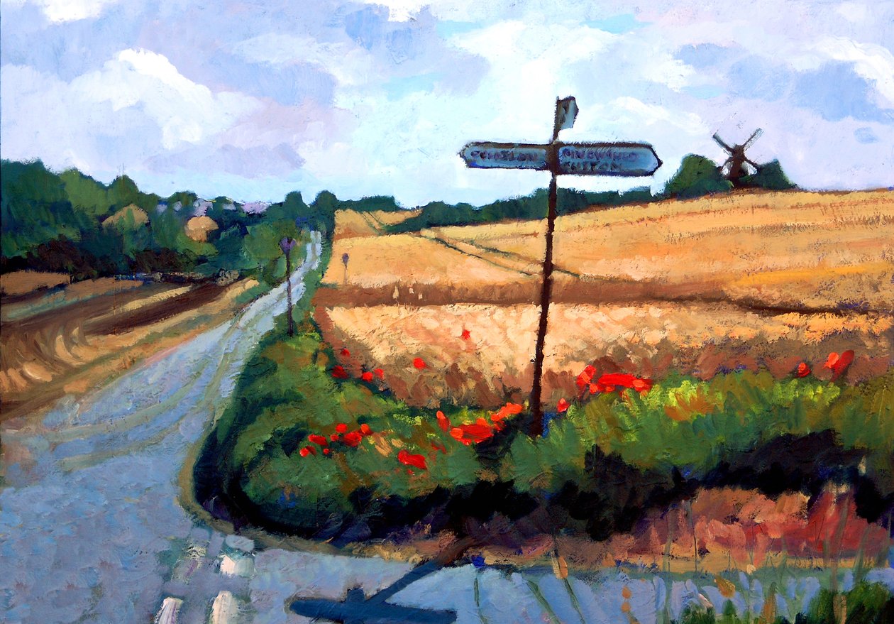 Szélmalom, 2007 (akril a fedélzeten) alkotó: Clive Metcalfe