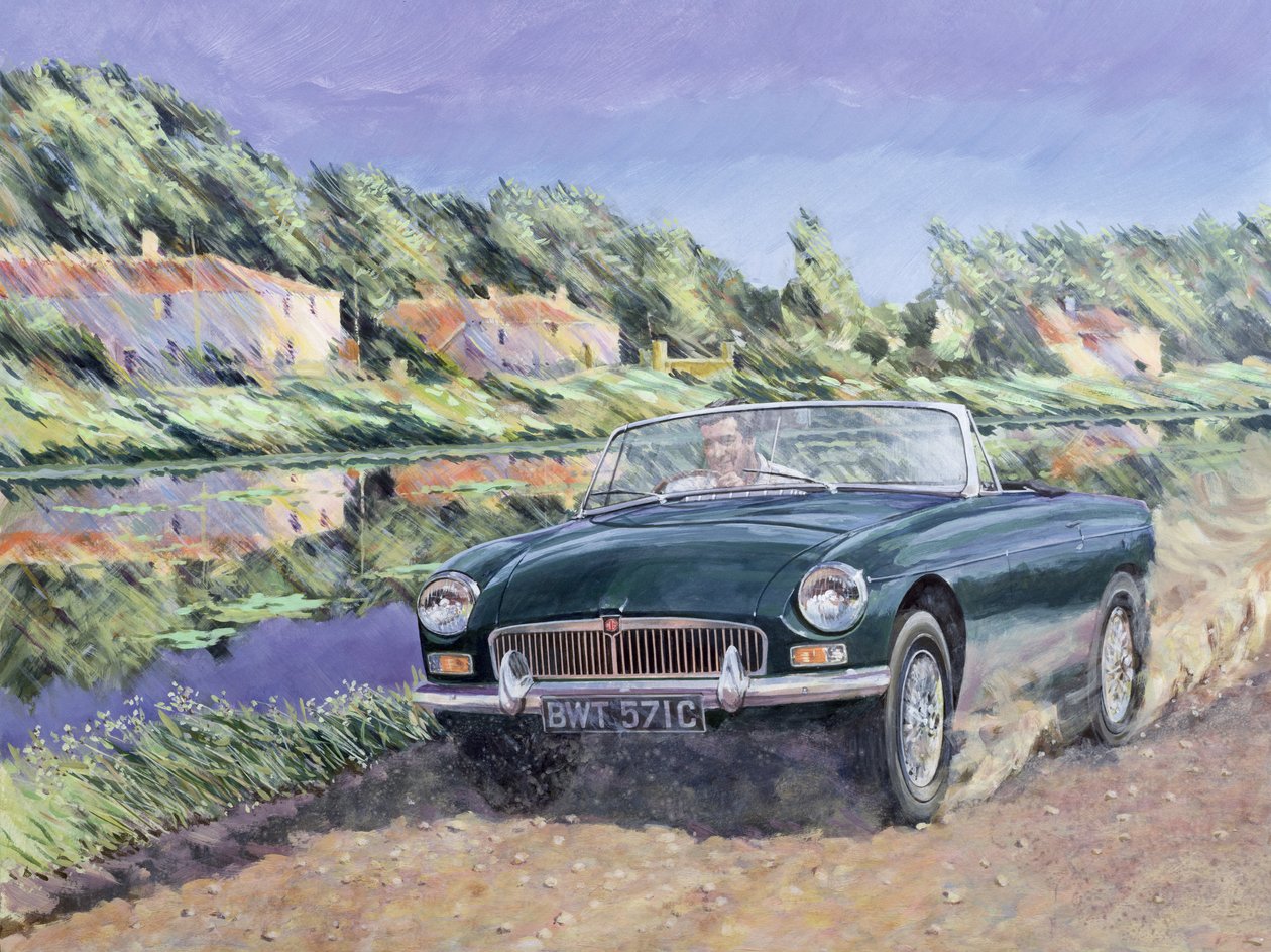 MGB egy francia csatorna mellett alkotó: Clive Metcalfe