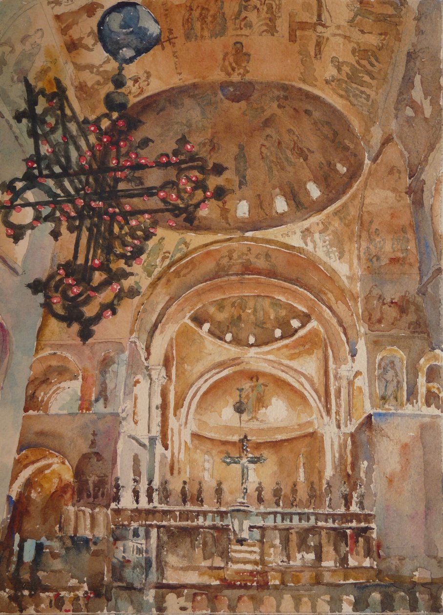 Christmas Day Mass, St Marks, 2019 (watercolour) alkotó: Clive Wilson