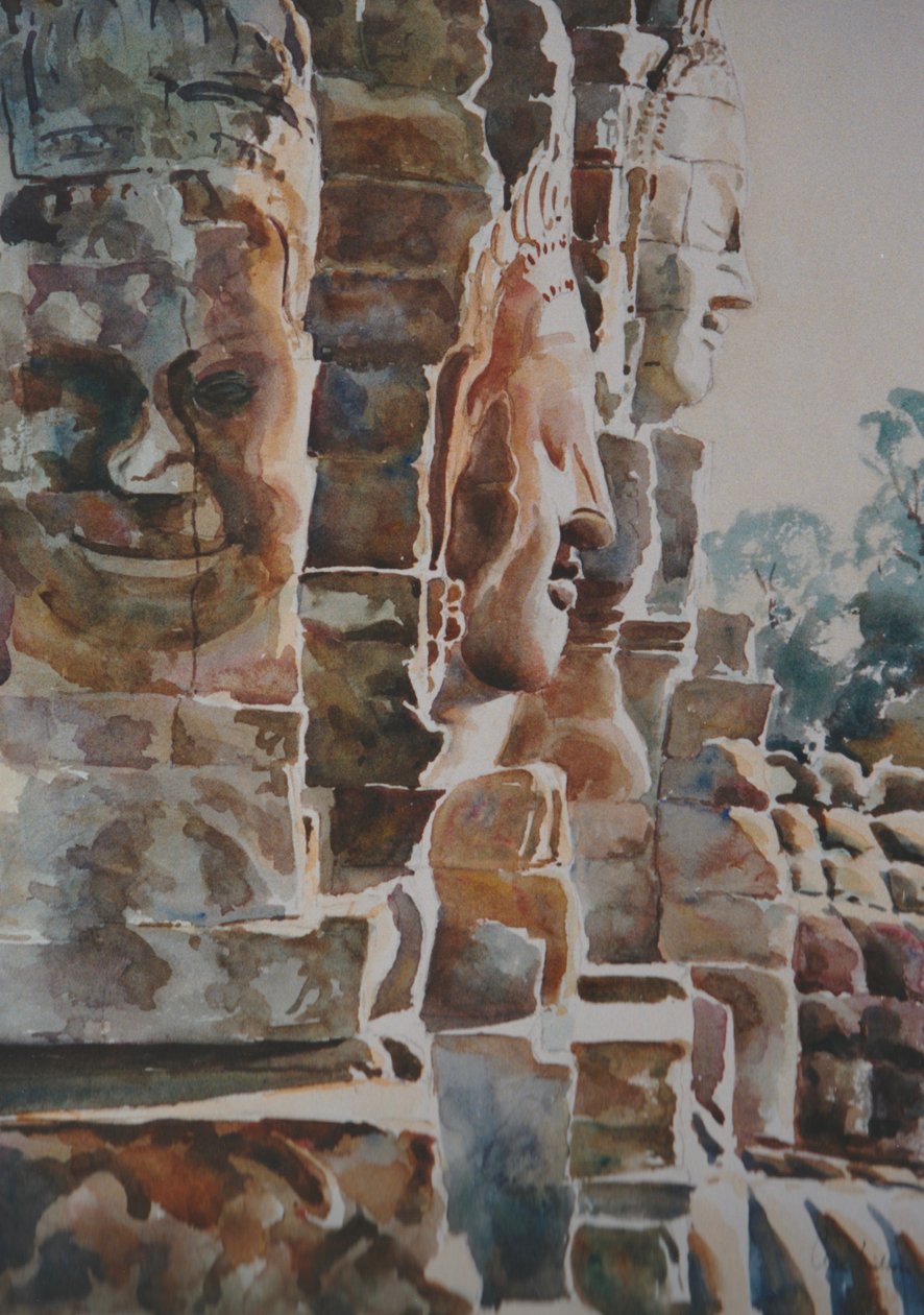 A Bayon: (Nyugat és Dél), 2000 (akvarell) alkotó: Clive Wilson