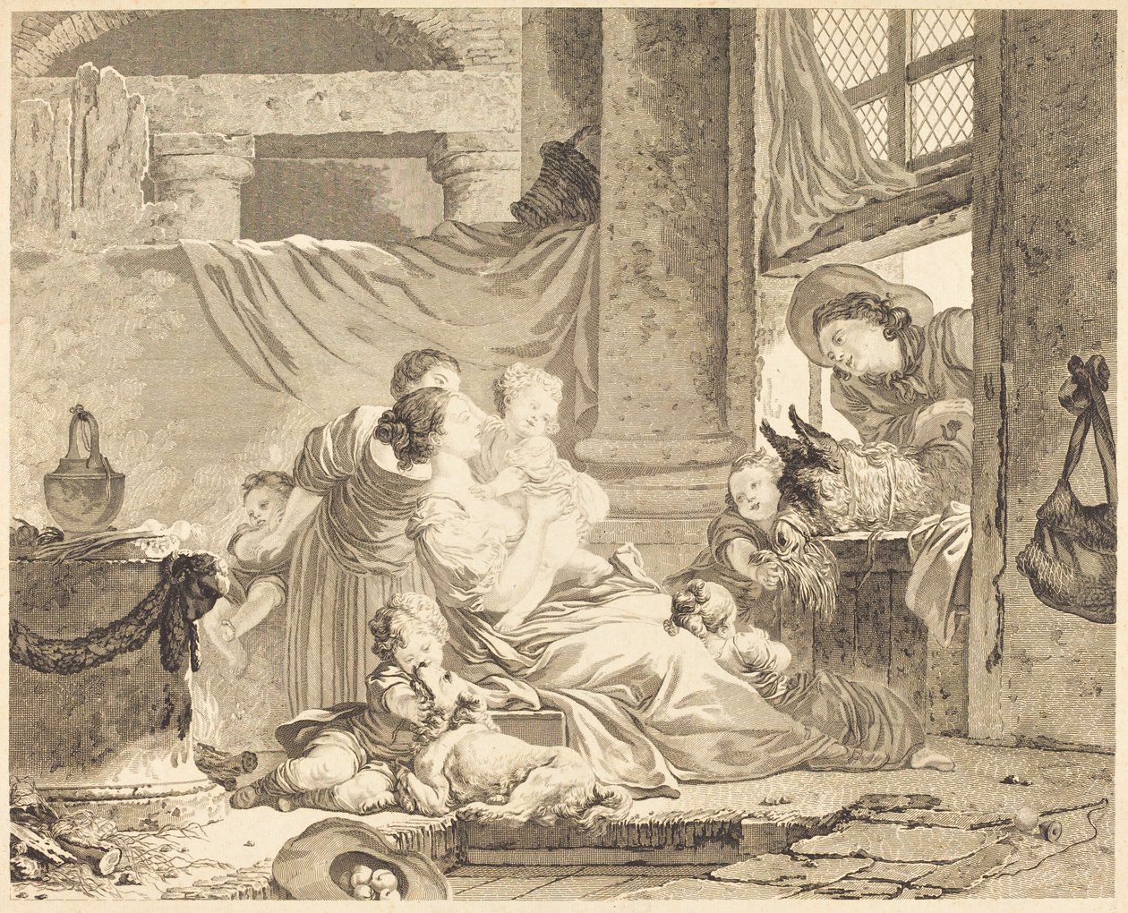 A gazda családja alkotó: Clément Pierre Marillier after Jean Honoré Fragonard