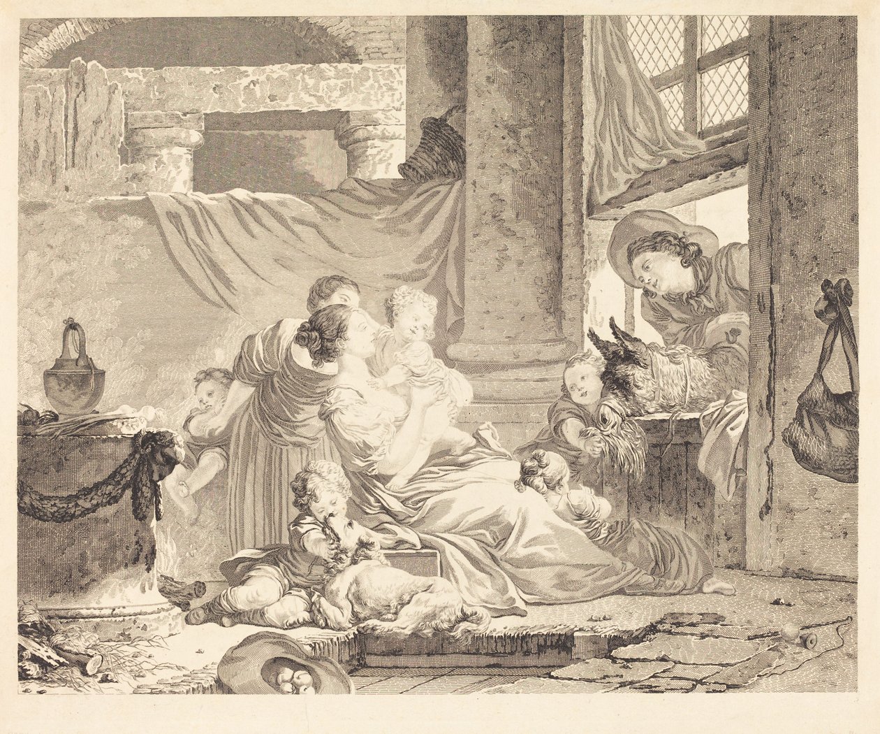 A gazda családja alkotó: Clément Pierre Marillier after Jean Honoré Fragonard