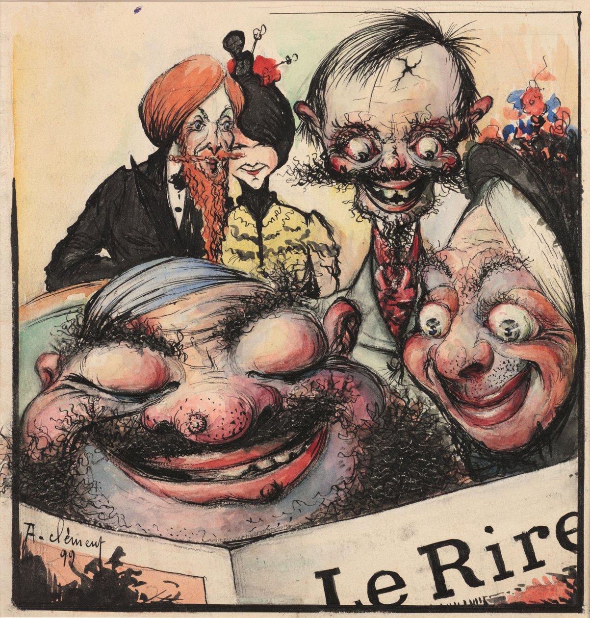 A Le Rire magazin borítóterve, 1896. alkotó: Clément Rochel