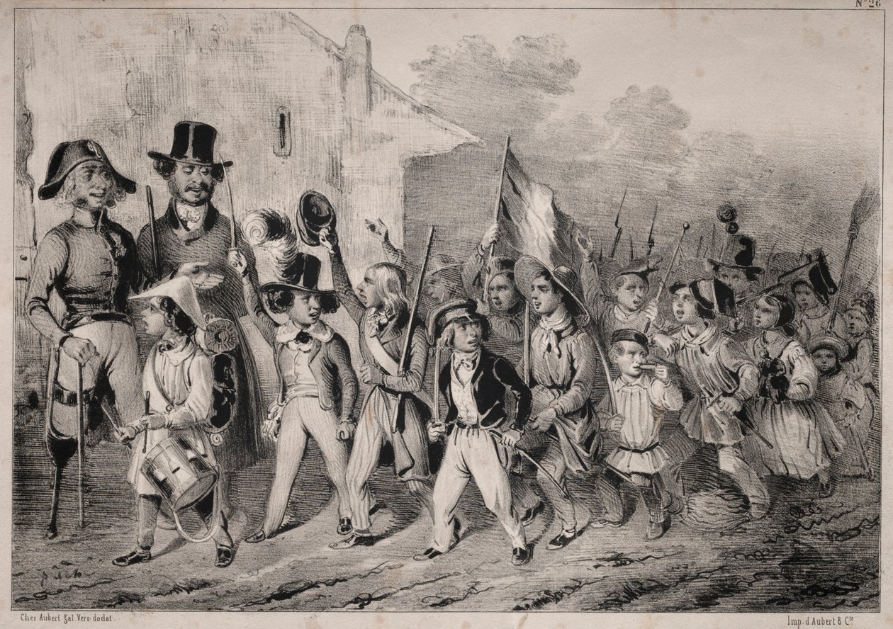 Hírek: Jó! A kölykök is akarják! ha háborúról beszélünk!..., 1840. alkotó: Clémente Pruche