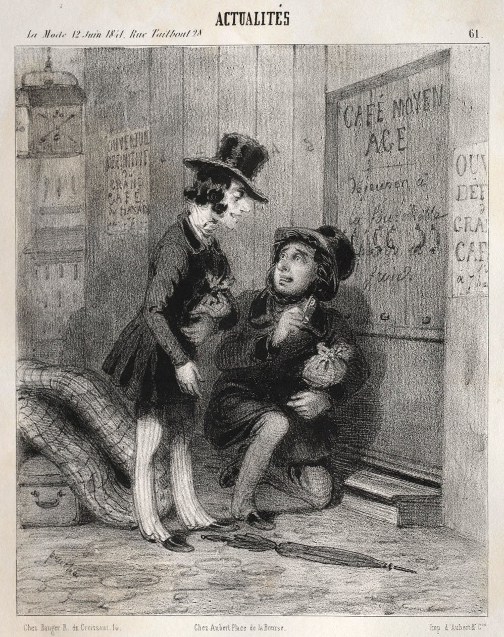 Hírek: Szia haver! így járunk ma! megjelenítjük..., 1841. alkotó: Clémente Pruche