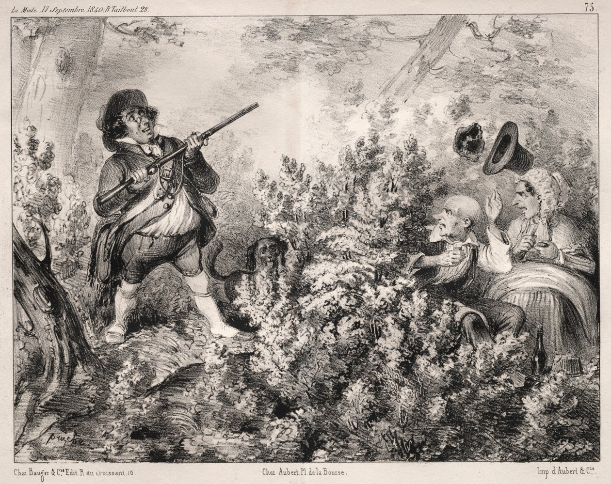 Hírek: A vadászat megnyitása, 1840. alkotó: Clémente Pruche